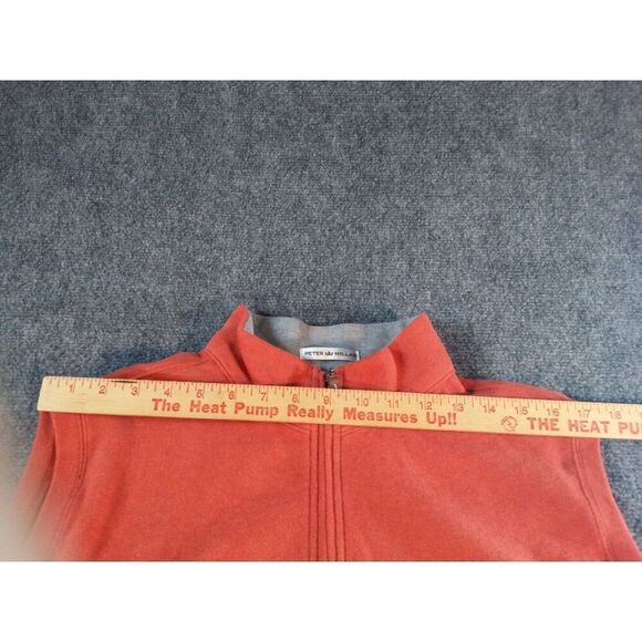 Peter Millar Sleeveless Vest Men Sz M Orange Cotton Hollyfrontier Embroidered Sp - Picture 5 of 8